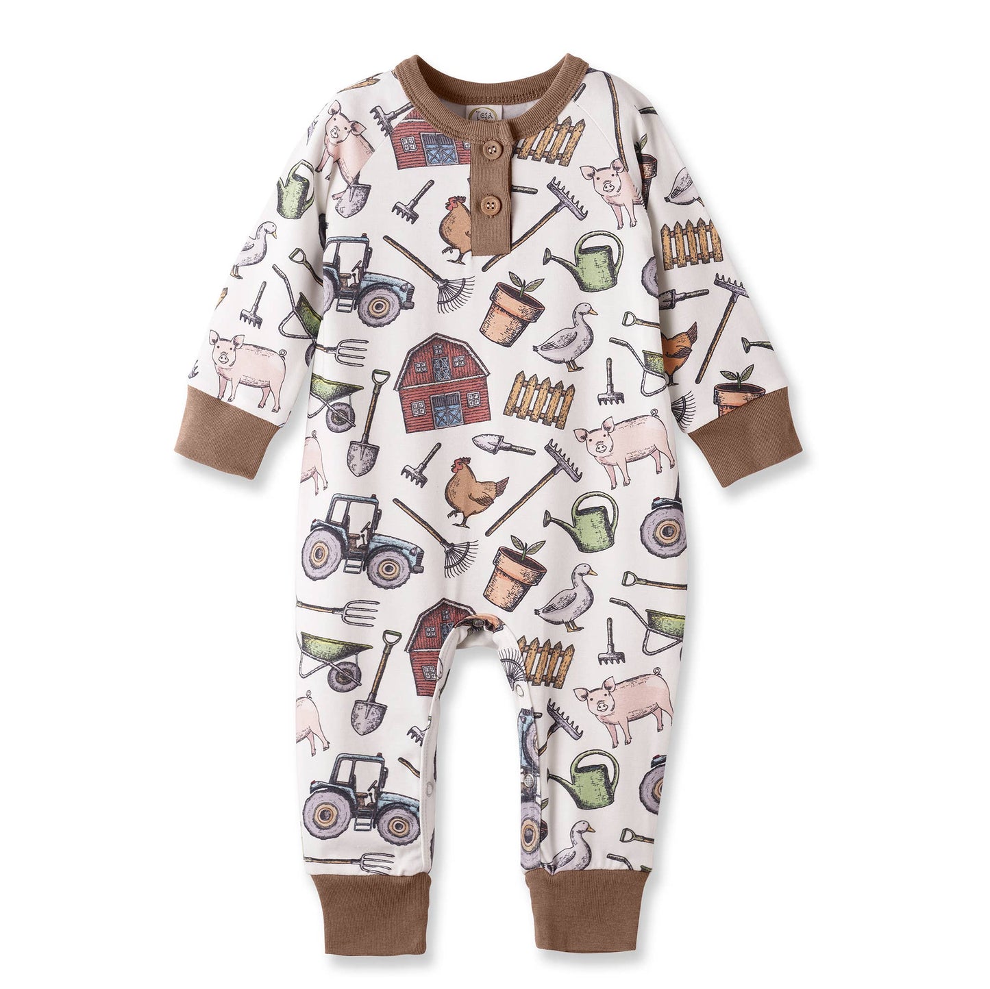 Farmer's Market Baby Henley Romper