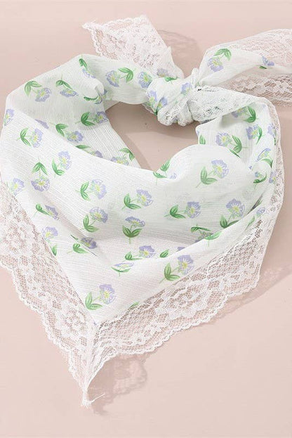 LACE FLORAL BANDANA HAIR SCARF HAIR BAND