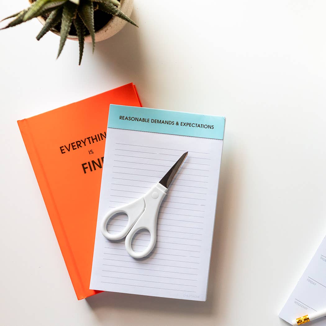 Chez Gagné - Reasonable Demands + Expectations - Lined Notepad - Light Blue - 65 perforated pages - 5x8