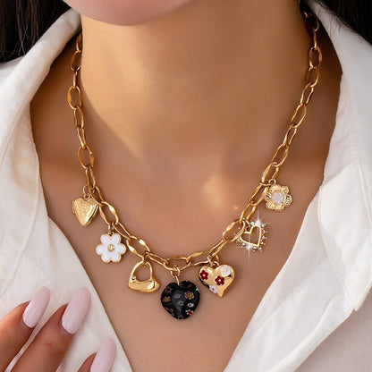 JOSSLYN de wall to wall - COLLAR CON DIJE DE CORAZONES, FLOR Y PIEDRA DE DIAMANTES | 80N92650