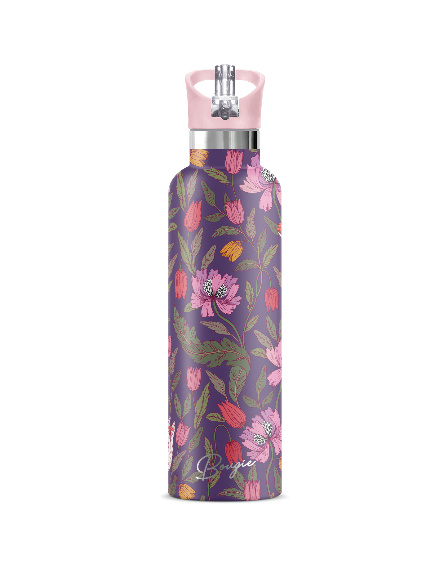 Morriset | Purple Floral Brocade 25 oz Insulated Bottle