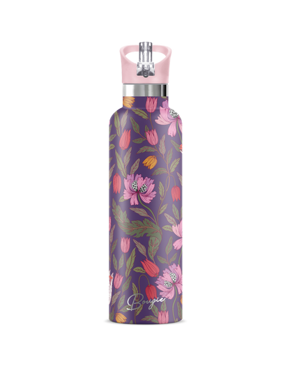 Morriset | Purple Floral Brocade 25 oz Insulated Bottle