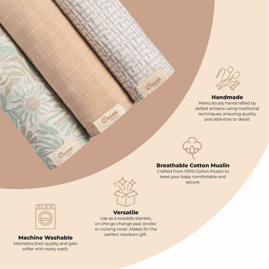 Crane Baby - Cove 3-pc. Swaddle Set (Beach Life)