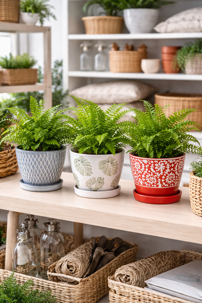 Mixed Pattern Planters w/ Saucers