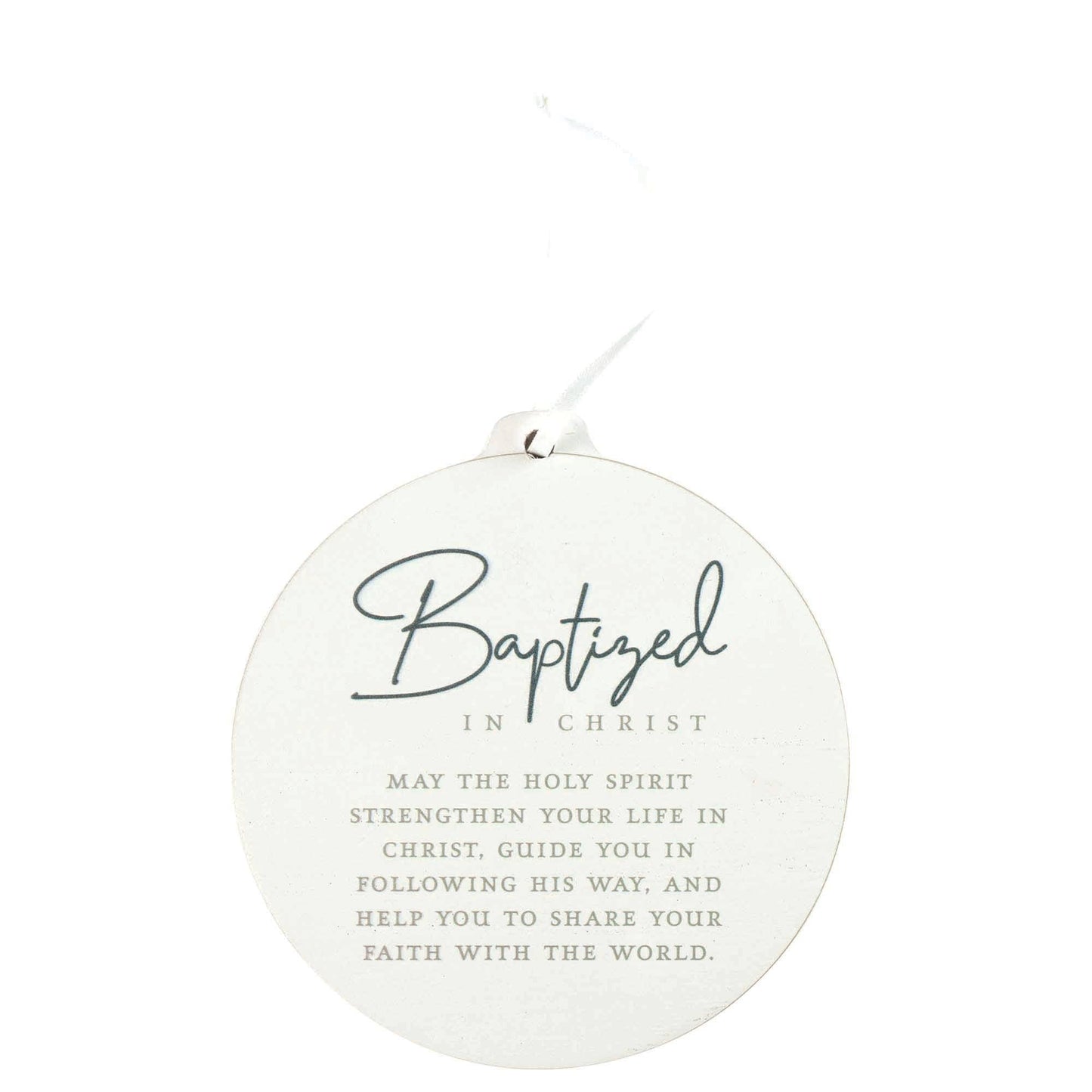 Ornament Baptized In Christ White MDF