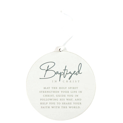 Ornament Baptized In Christ White MDF