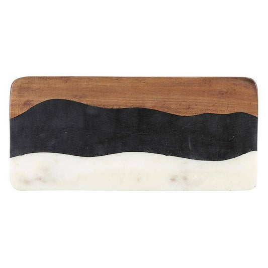 15.5" Marble & Wood Serving Board