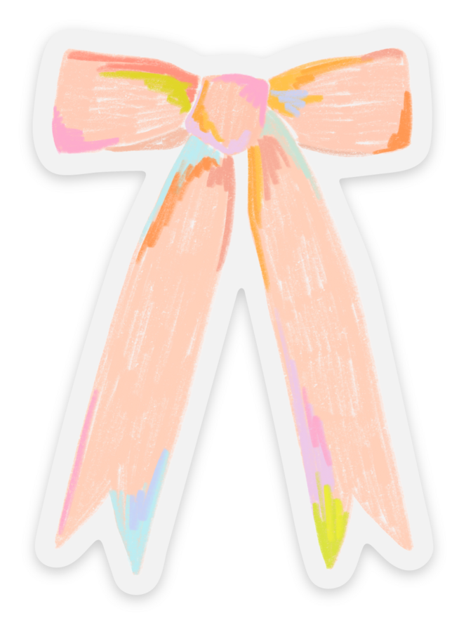 Clear Blush Bow Sticker