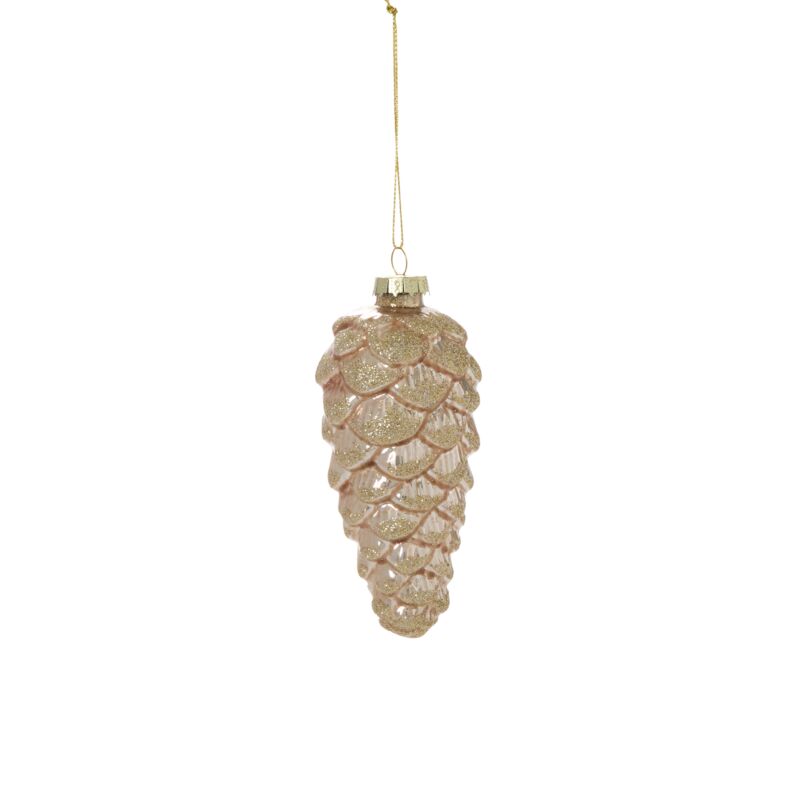 Gold Frosted Pinecone Ornament 2.5 x 5.5"