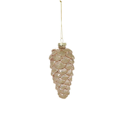 Gold Frosted Pinecone Ornament 2.5 x 5.5"