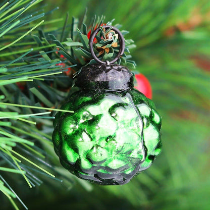 Mini Glass Round  Christmas Ornaments - Set of 25