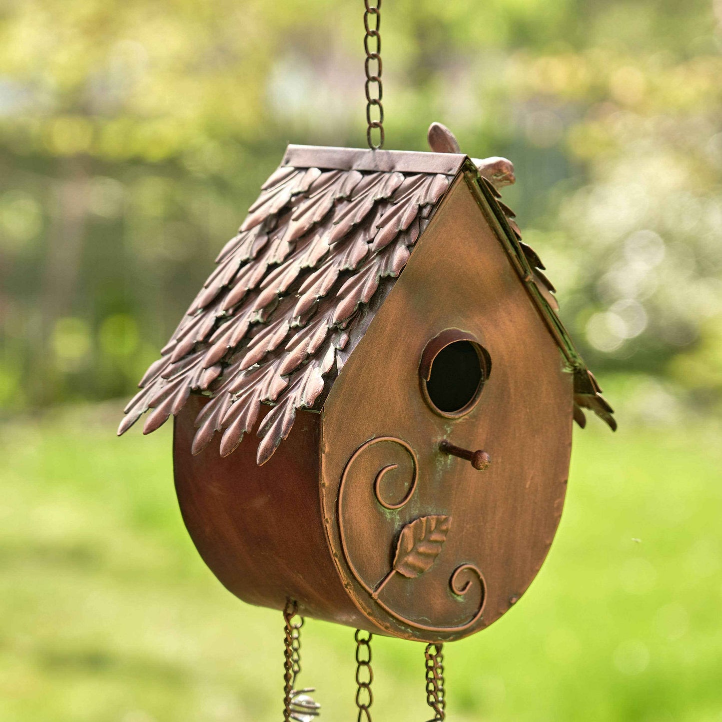 Antique Copper Hanging Birdhouse Wind Chime -4 Style Options: Farm House