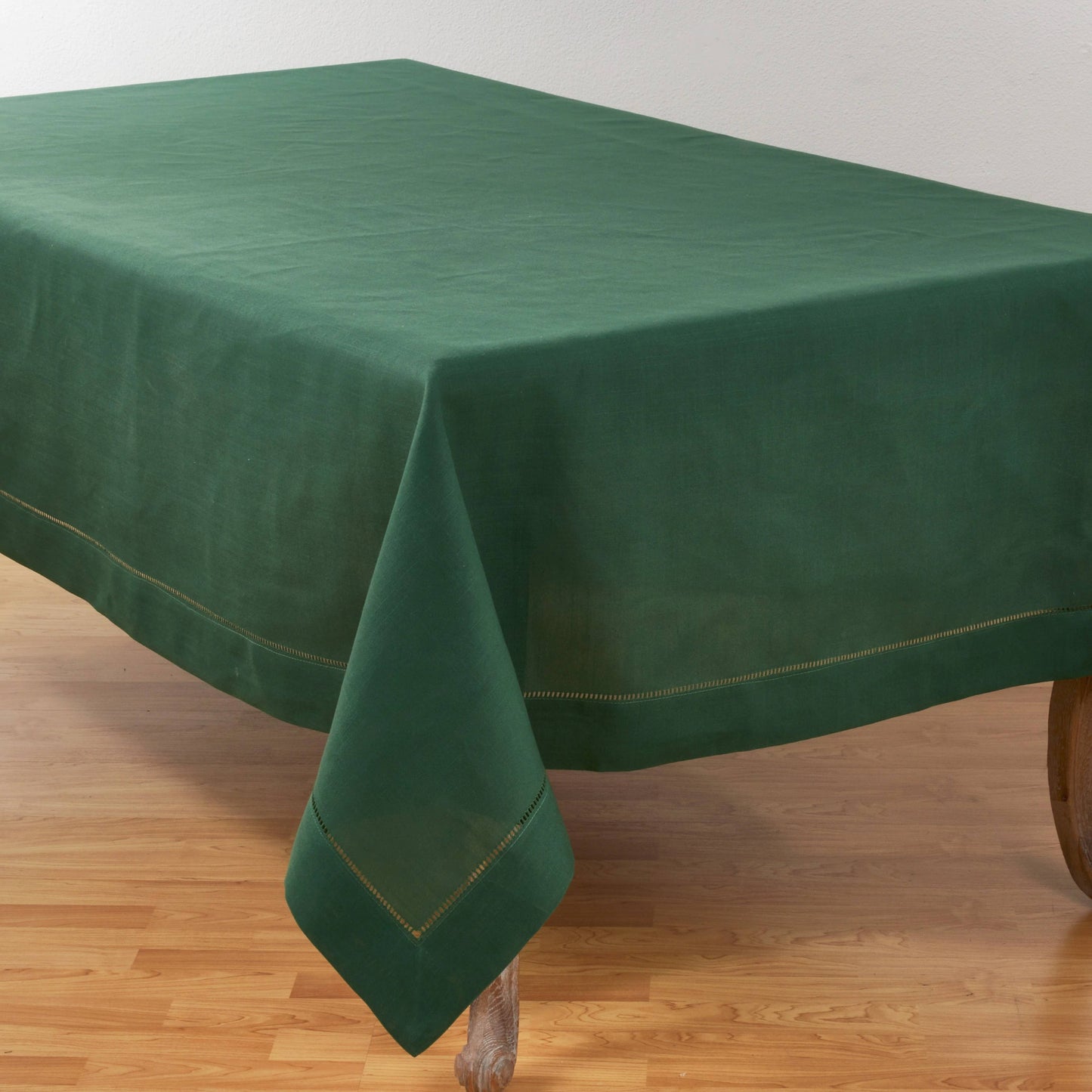 Emerald Green Hemstitch Tablecloth