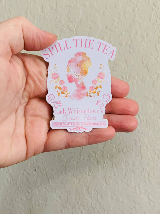 Oily Graphic Creations - Spill the Tea Floral- Bridgerton Stickers/Magnet