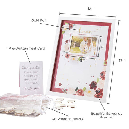 Wedding Guest Book Alternative - Burgundy Blush Floral