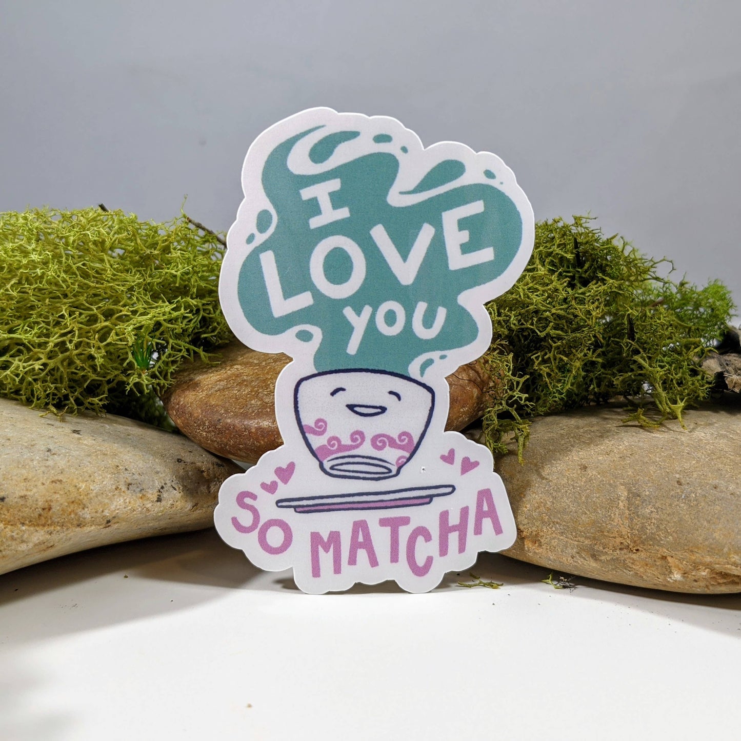 I Love You So Matcha Tea Beverage Sticker - 2.5"