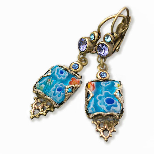 Millefiori Vintage Square Earrings