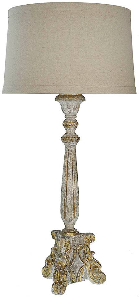 Provence Home - Vintage Style Antique Reproduction Wood Table Lamp