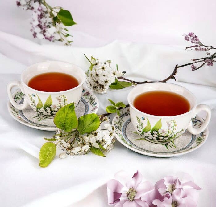 Lily Porcelain Tea/Coffee Cup and Saucer in Gift Box