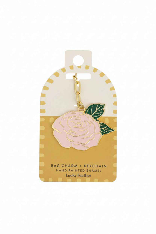 Enamel Bag Charm Keychain - Flower