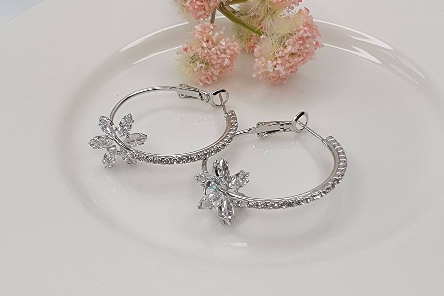 Cubic Zirconia Hoop Earring