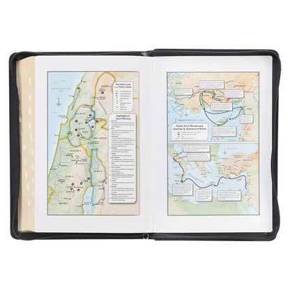 KJV Bible Giant Print Full-size Faux Leather, Black w/zipper