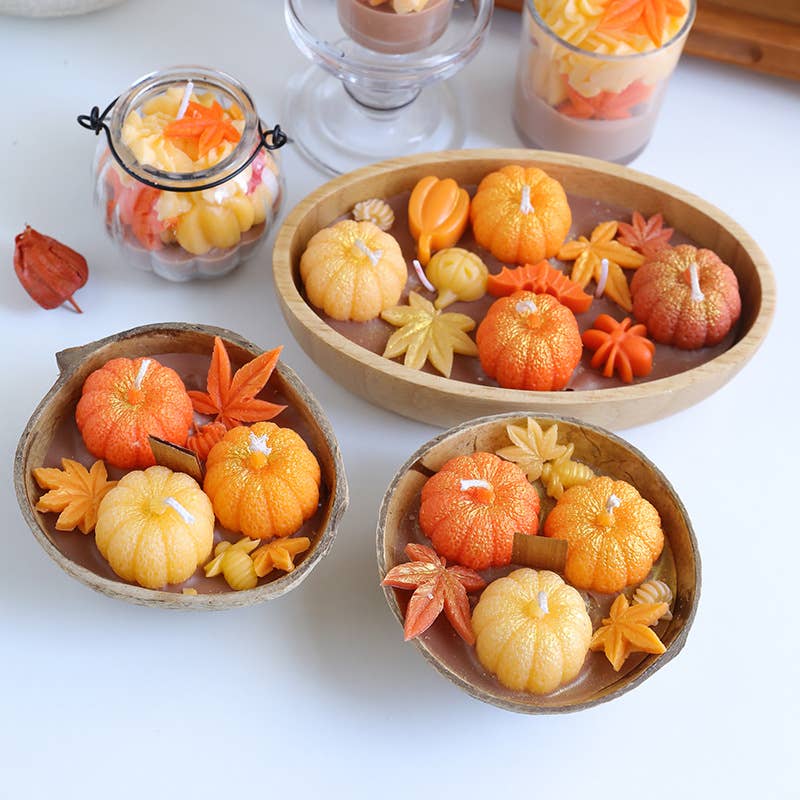 Velas Meta - Vela perfumada de calabaza, Halloween, Acción de Gracias y hoja de arce