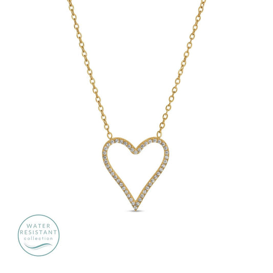 Iris espléndido - Colgante de corazón pavé resistente al agua