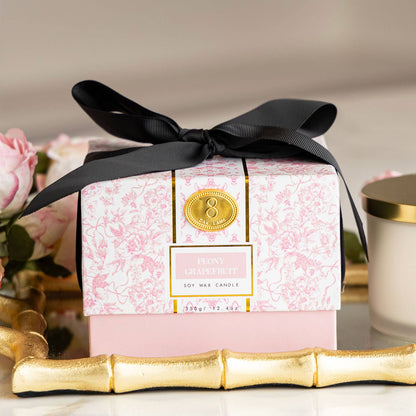 8 Oak Lane - Peony Grapefruit 3-Wick Boxed Soy Wax Candle