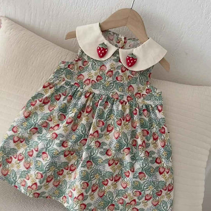 Baby & Kids Strawberry Princess Sundress: Green / 12-18M