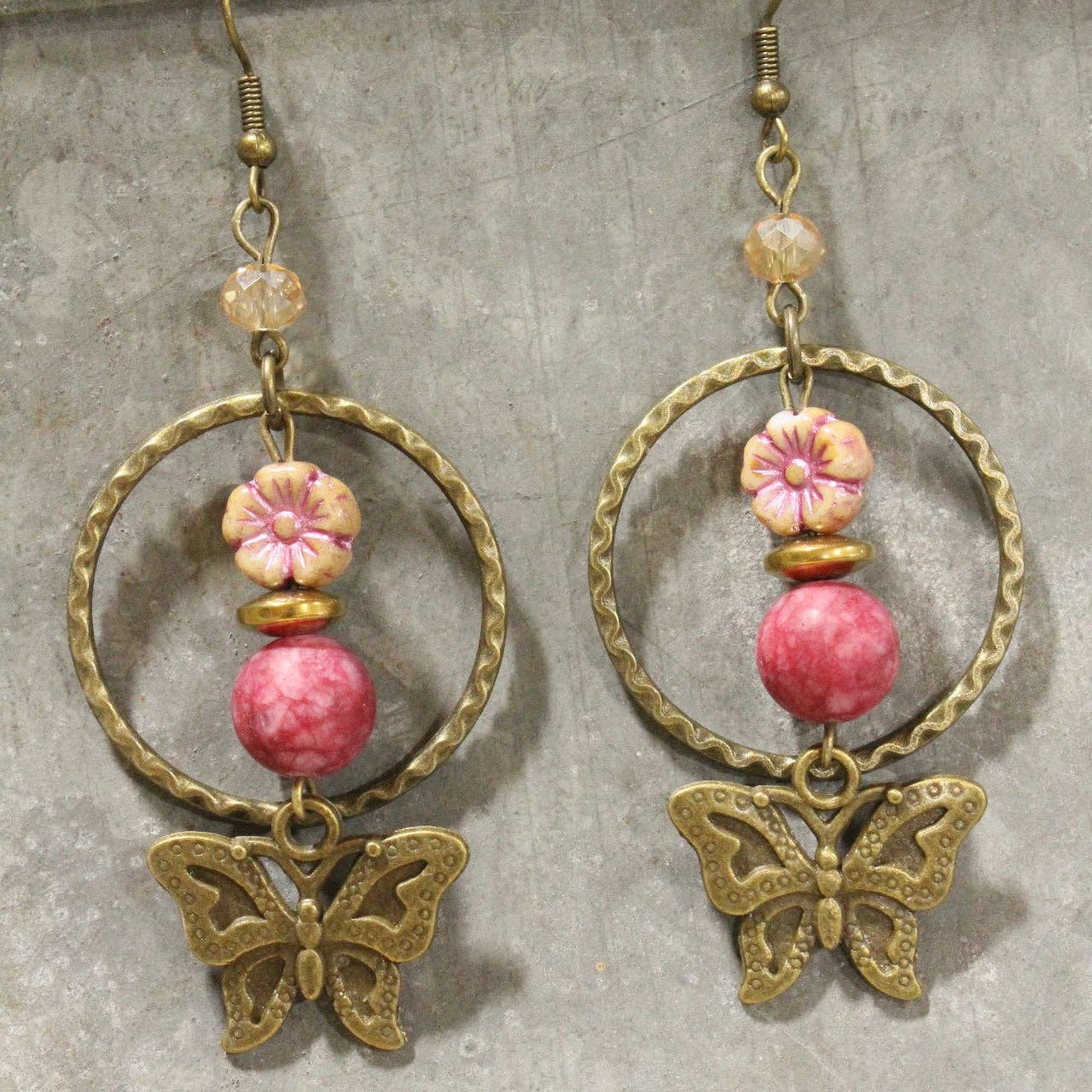 Fly High Butterfly Bling Dangle Earrings