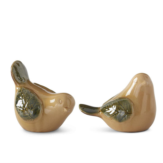 Mustard & Green Ceramic Birds