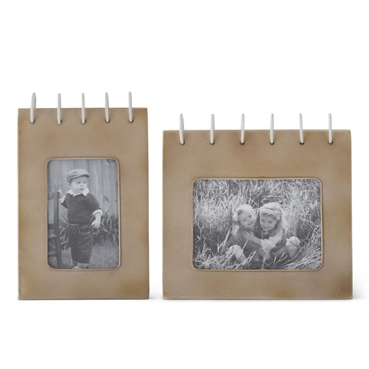 Taupe Faux Spiral Notebook Photo Frames-sold separately