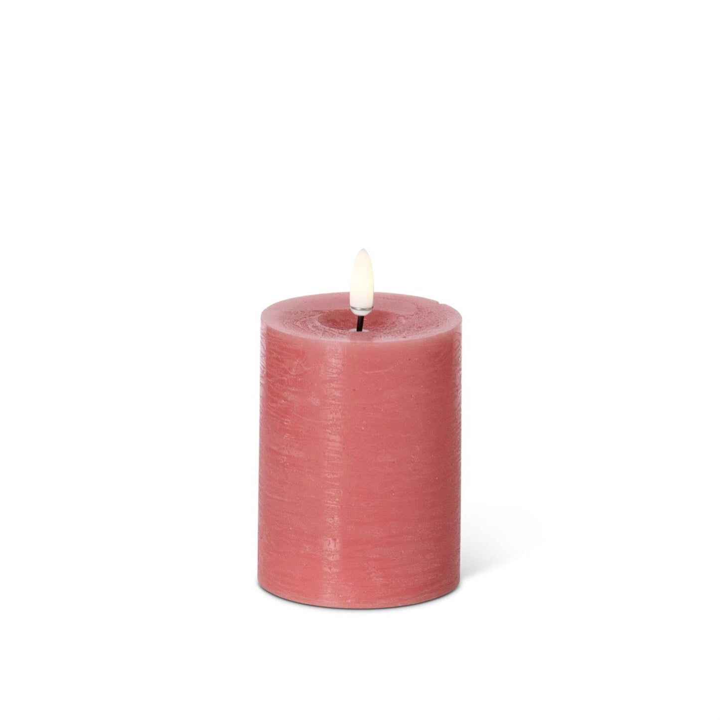 Pink LED Pillar Candle w/Timer set of 3