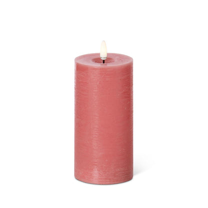 Pink LED Pillar Candle w/Timer set of 3
