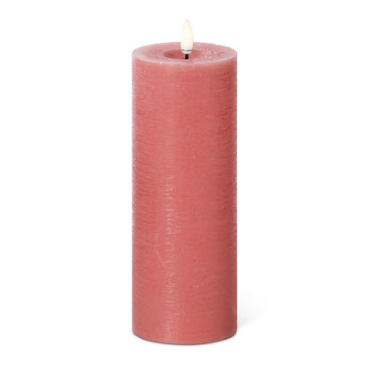 Pink LED Pillar Candle w/Timer set of 3