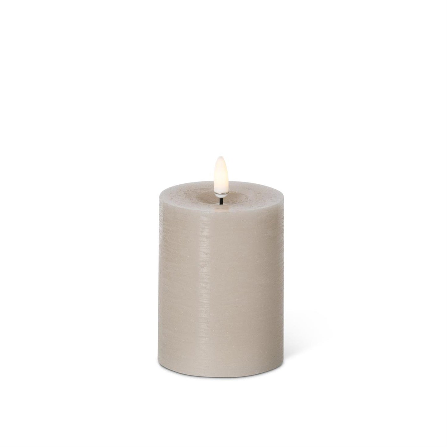Taupe LED Pillar Candle w/Timer set of 3