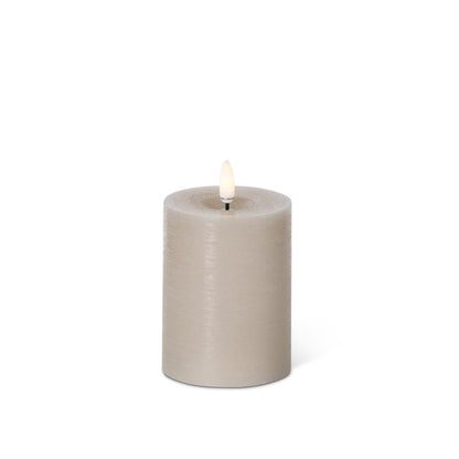 Taupe LED Pillar Candle w/Timer set of 3