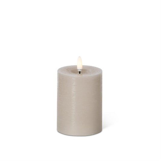 Taupe LED Pillar Candle w/Timer set of 3