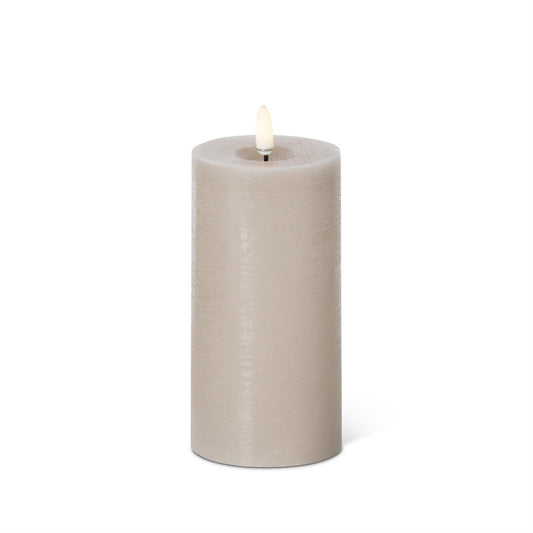 Taupe LED Pillar Candle w/Timer set of 3