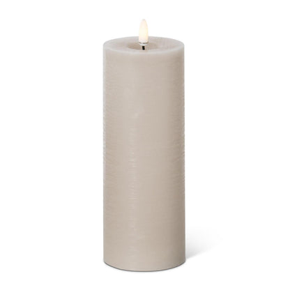 Taupe LED Pillar Candle w/Timer set of 3