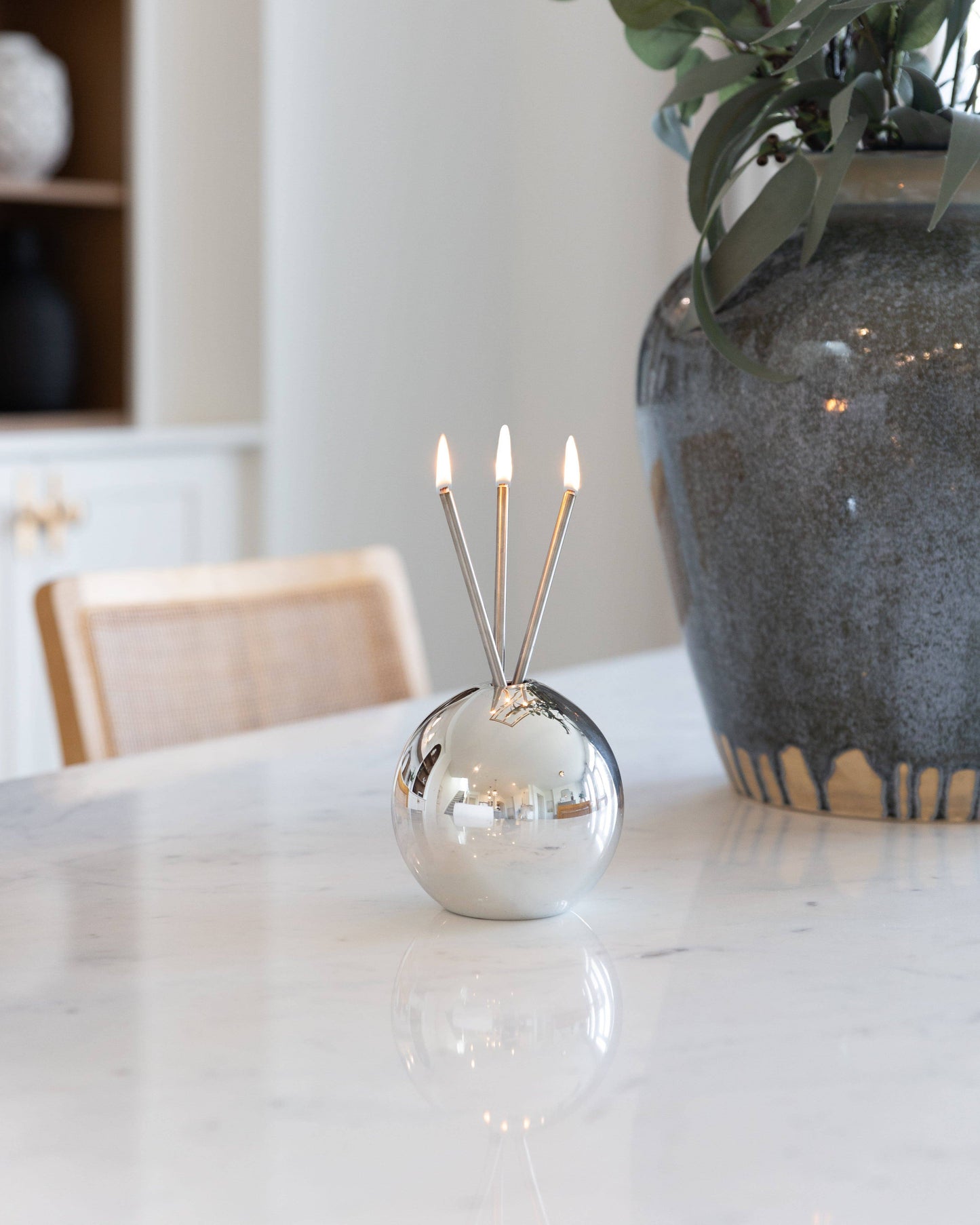 Neva Silver Metallic Vase for Everlasting Candles