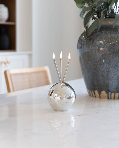 Neva Silver Metallic Vase for Everlasting Candles