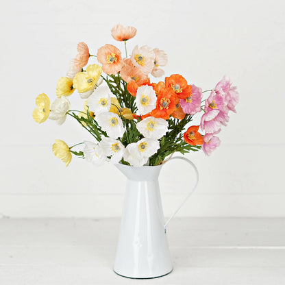 16inL Wrinkle Poppy Bush-Orange-