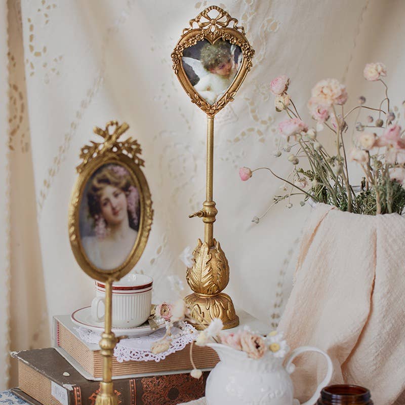 Vintage Frame on Base, 15.4" Gold