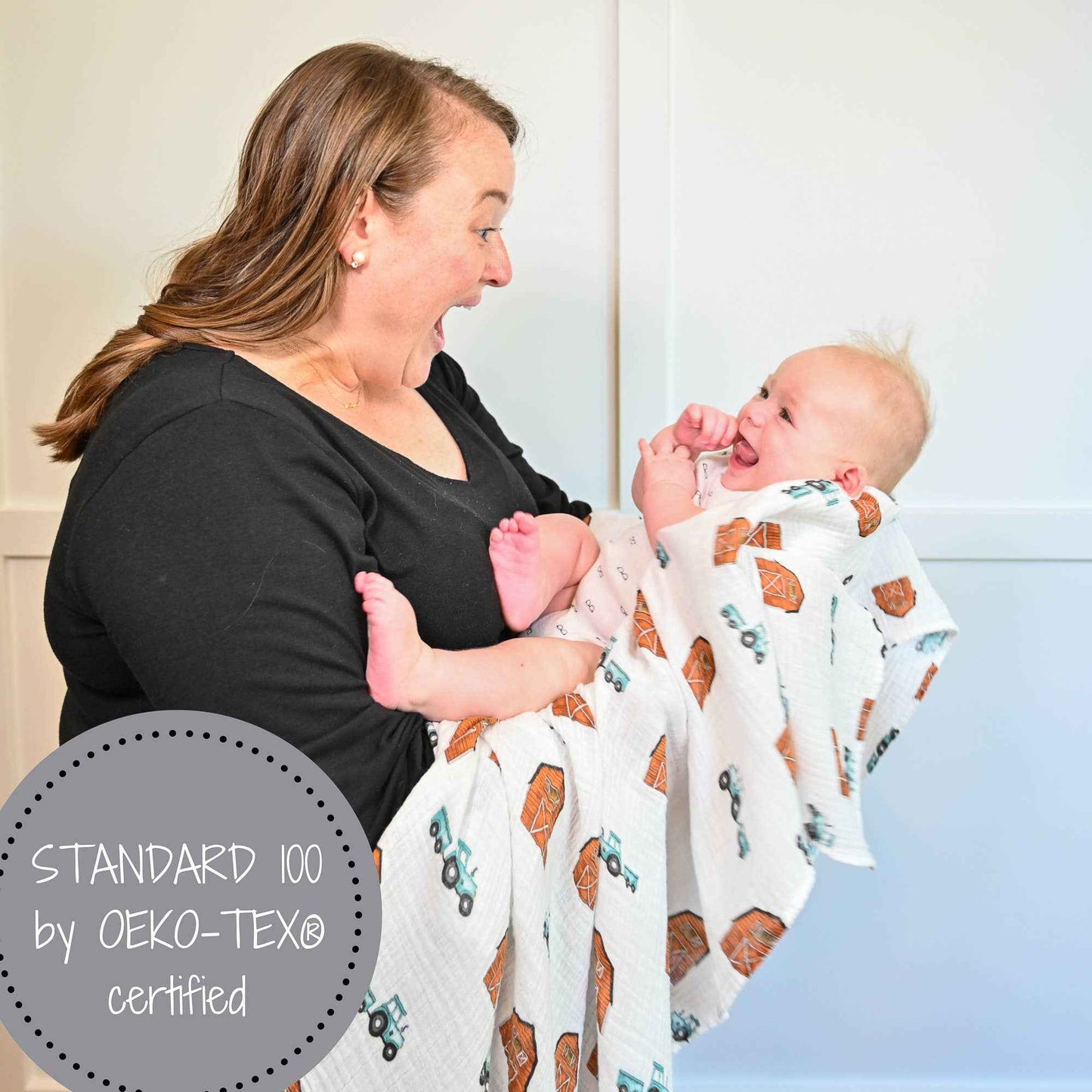LollyBanks - How We Roll Baby Muslin Swaddle Blanket