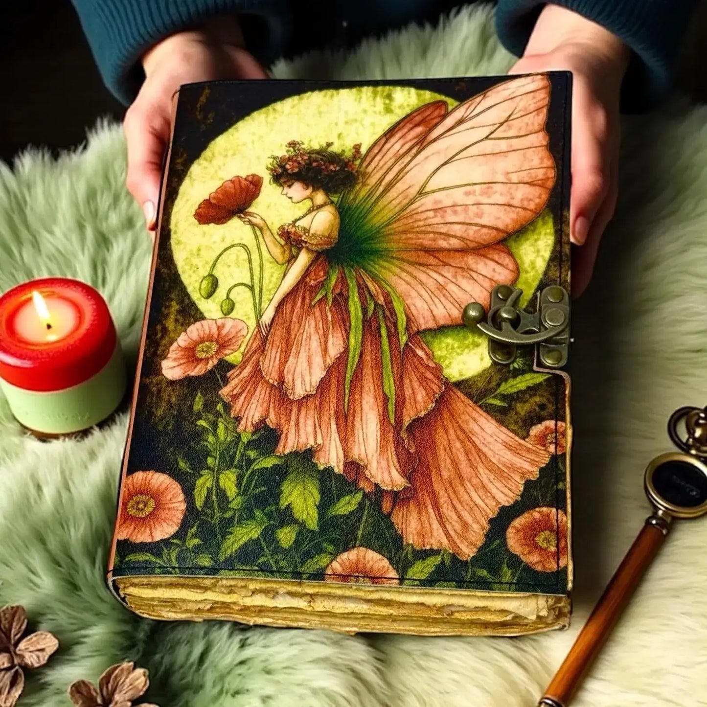 Handmade Fairy Leather Journal  Book of Shadw