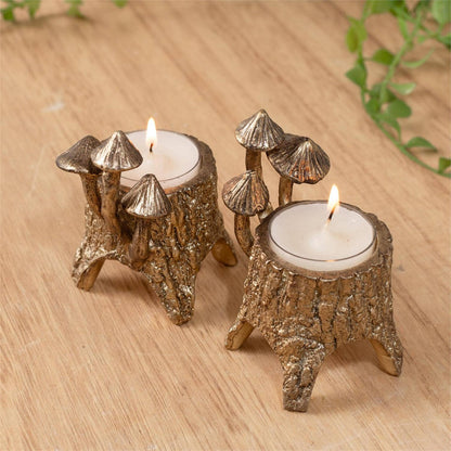 Mushroom Tea Light Holders-Set of 2