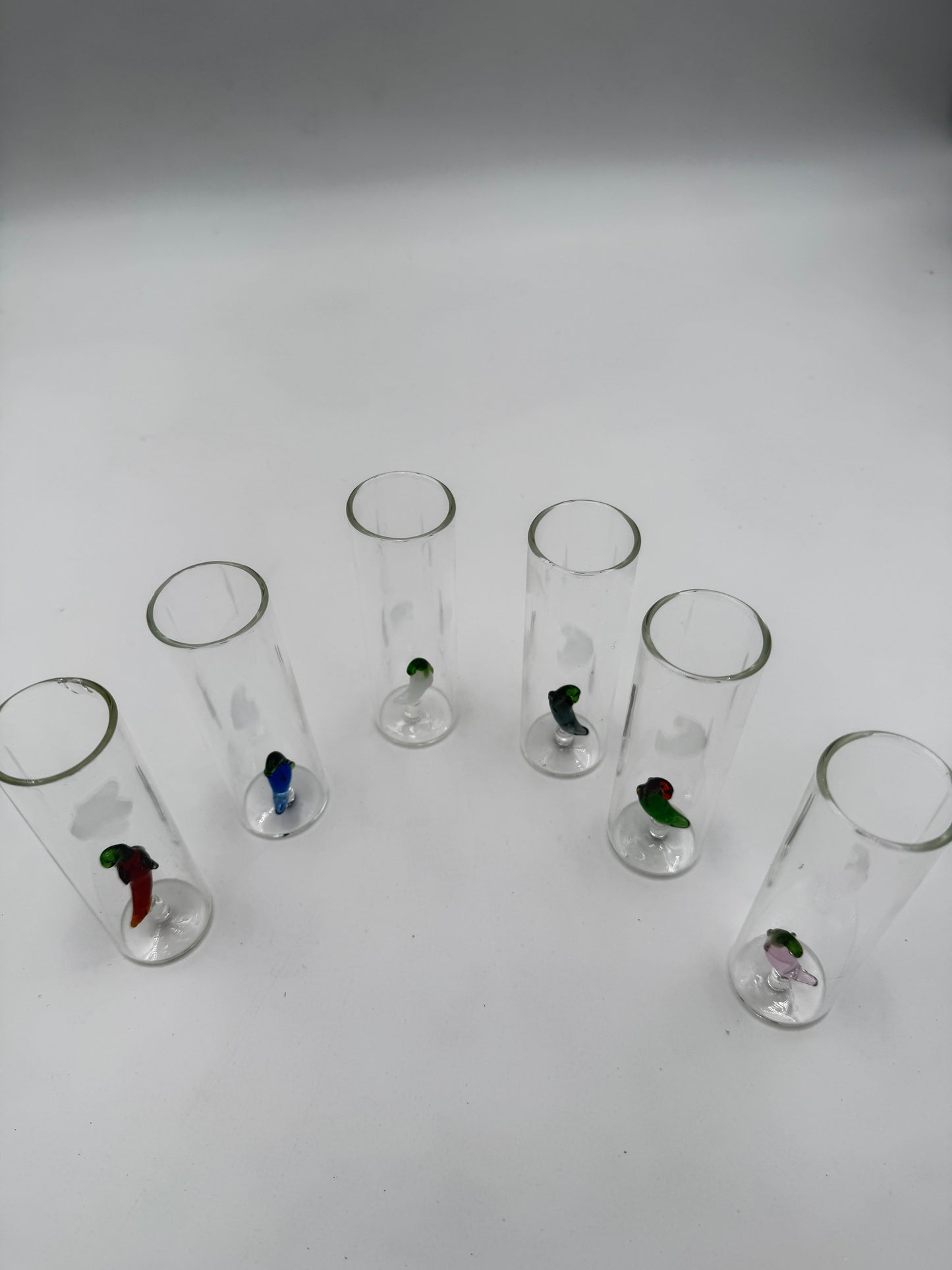 Tall Skinny Shot Glass with Hand Blown Pepper (Sold Separately)