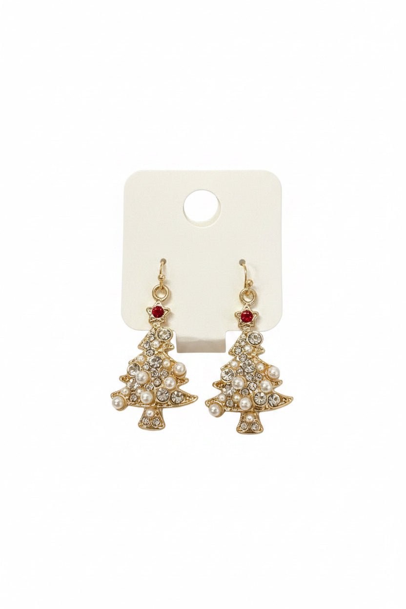 Whisper Glam Tree Earrings - Gold Tone